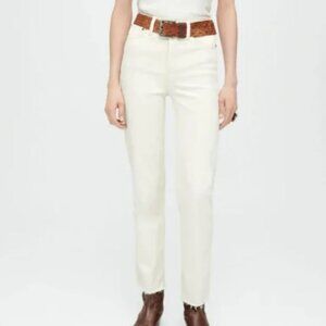 Re/done	| 70’s Stove Pipe Jeans Comfort Stretch  Button Fly Vintage White | 28